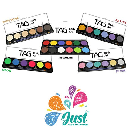 TAG Body Art - FACE AND BODY PAINT PALETTE - Regular Palette 12 x 10g Face and Body Paint