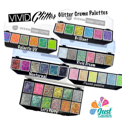 Vivid Gleam Glitter Cream Palette - Pastel Glow (6 colours)